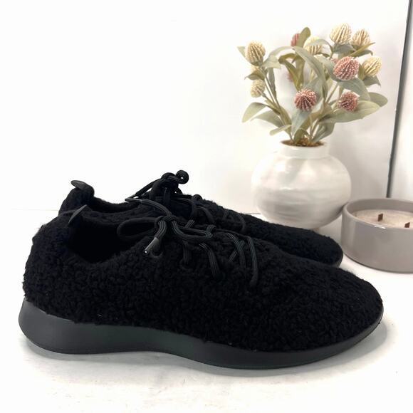 NEW Allbirds Wool Runner Fluff Sneakers Black Athletic Low Top Men 13 NWOB